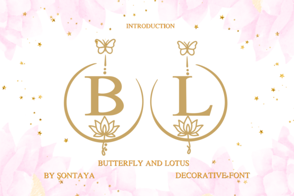 Butterfly and Lotus Font for Editorial Design