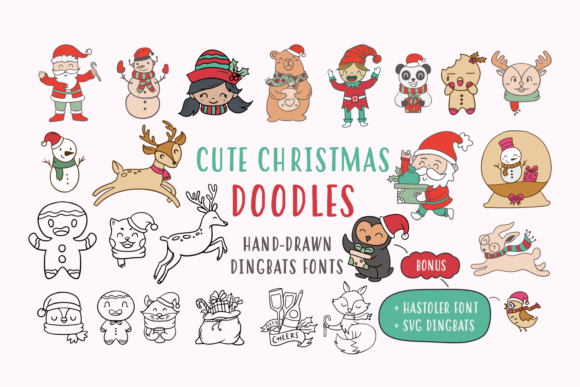 Cute Christmas Doodles Font for Winter Crafts