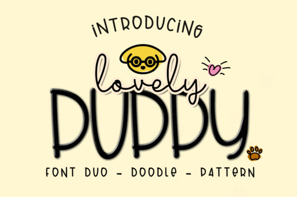 Playful Typography for Web Design with Lovely Puppy Duo