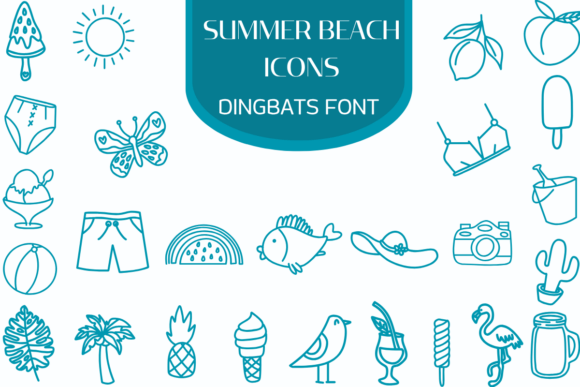 Summer Beach Icons Font for Digital Creativity