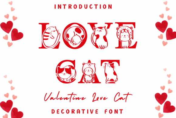 Valentine Love Cat Font for Handmade Creations